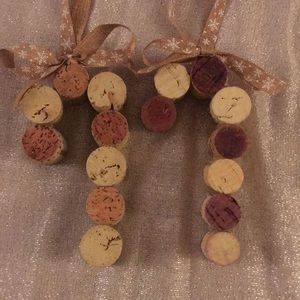 Candy Cane Wine Cork Ornaments (set of 2)